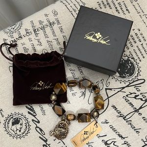 Patricia Nash Tiger Eye Stretch Bracelet RUSGLD NWT